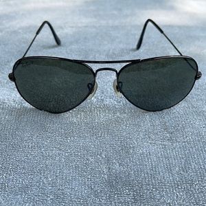 RAY-BAN RB3025 UNISEX AVIATOR TOTAL BLACK POLARIZED SUNGLASSES 58x14
